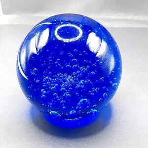 Cobalt Blue Art Glass Paperweight
